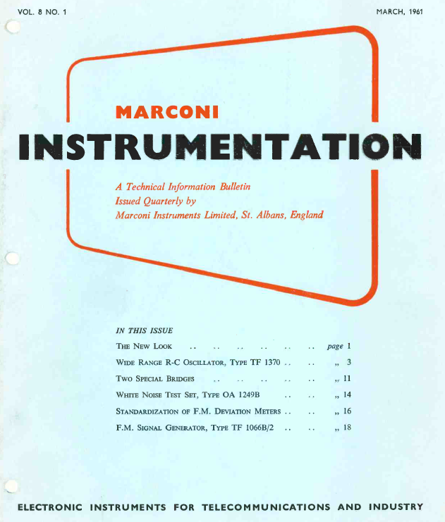 Marconi Instrumentation Bulletins - 1961-03