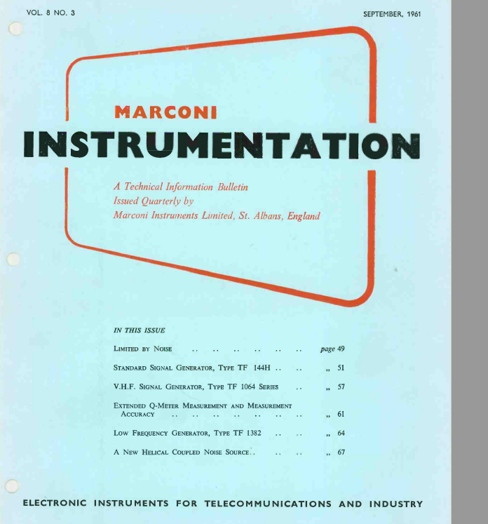Marconi Instrumentation Bulletins - 1961-09