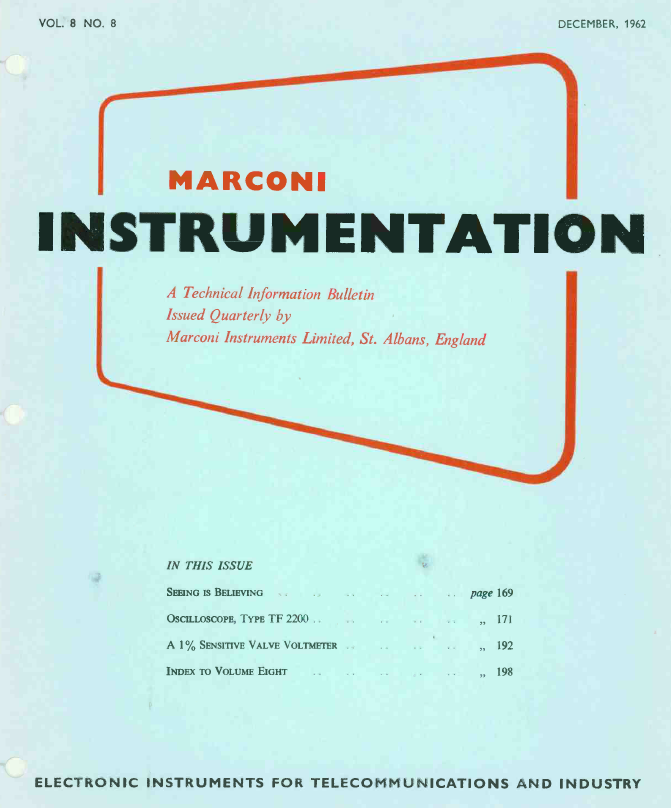 Marconi Instrumentation Bulletins - 1962-12