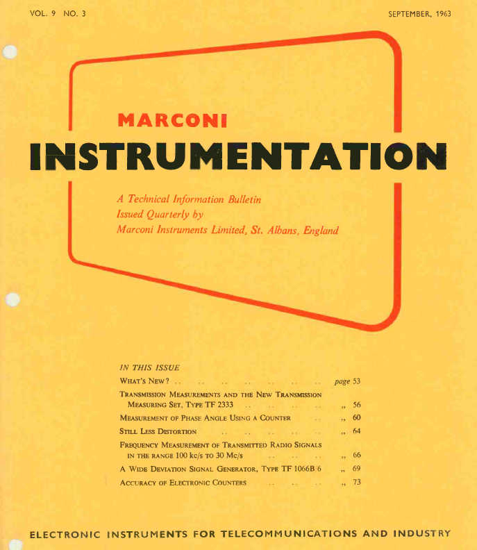 Marconi Instrumentation Bulletins - 1963-09
