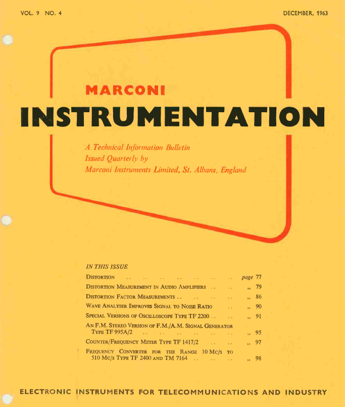 Marconi Instrumentation Bulletins - 1963-12