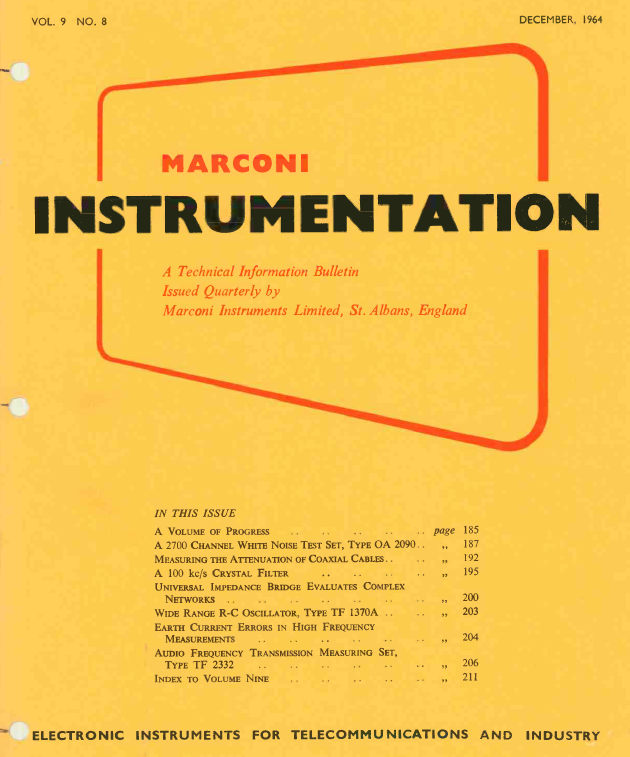 Marconi Instrumentation Bulletins - 1964-12