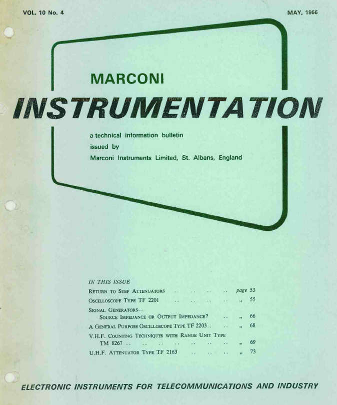Marconi Instrumentation Bulletins - 1966-05