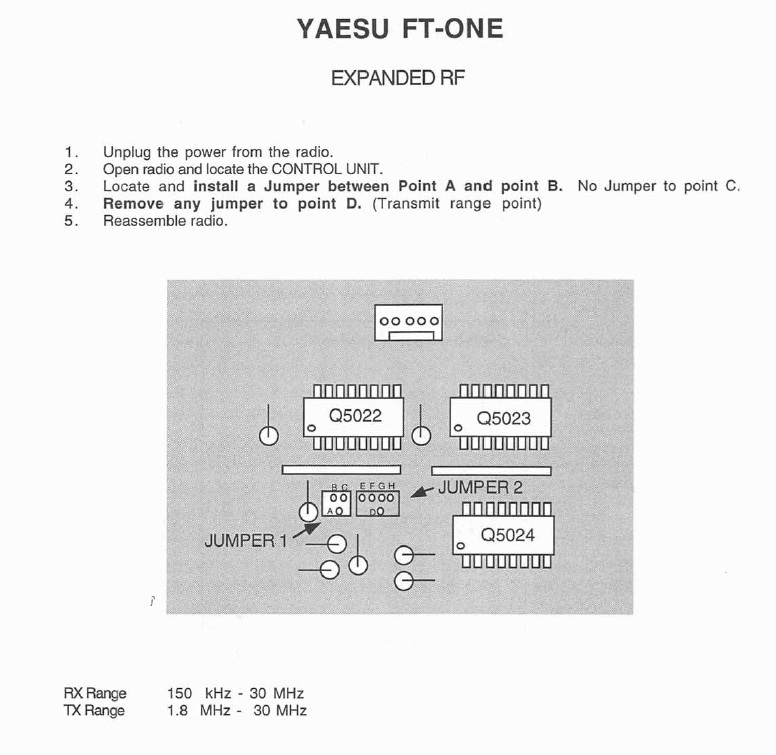 Yaesu FT-ONE - MARS CAP Modification