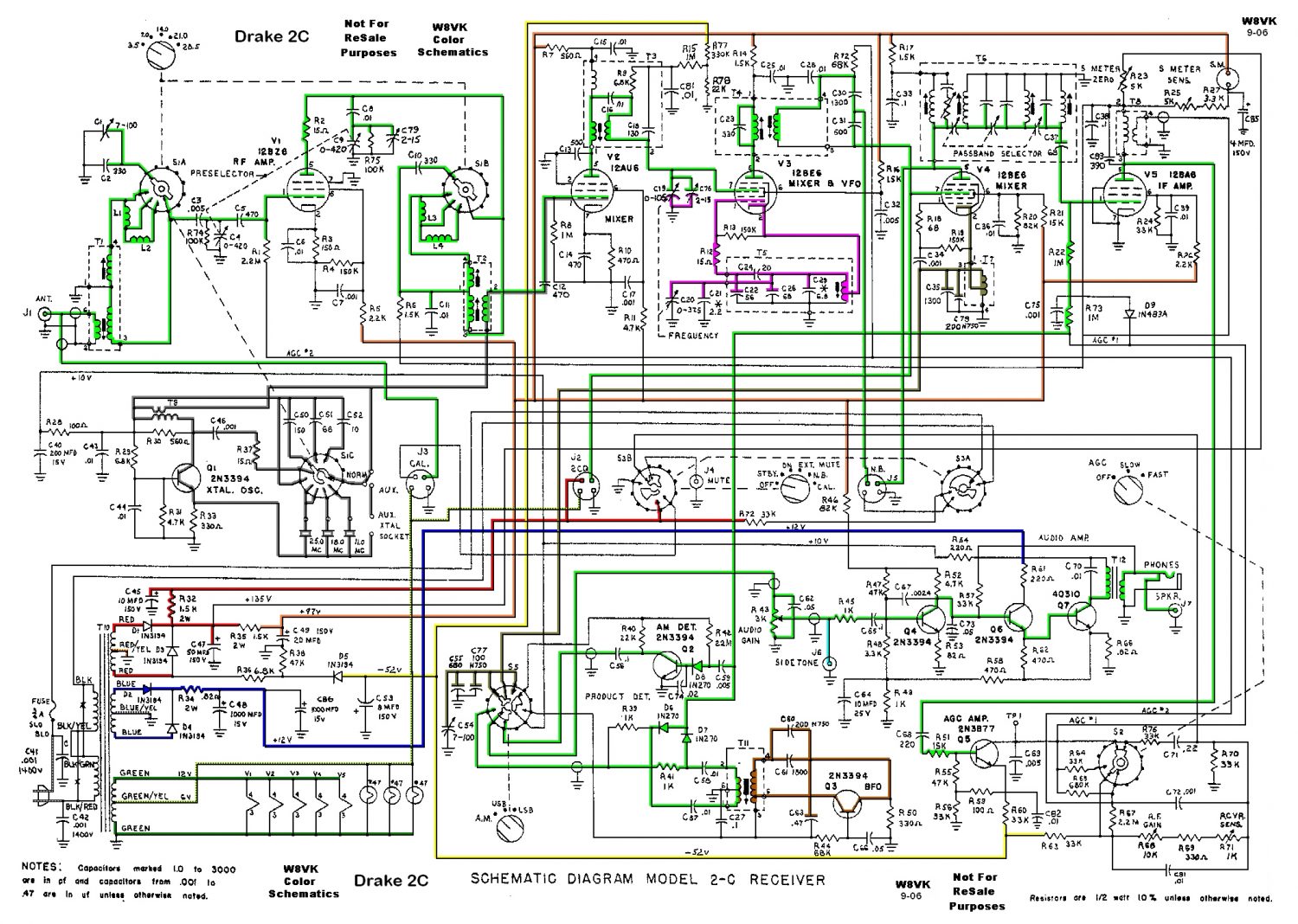 Drake 2-C Receiver - Schematic Diagram 2