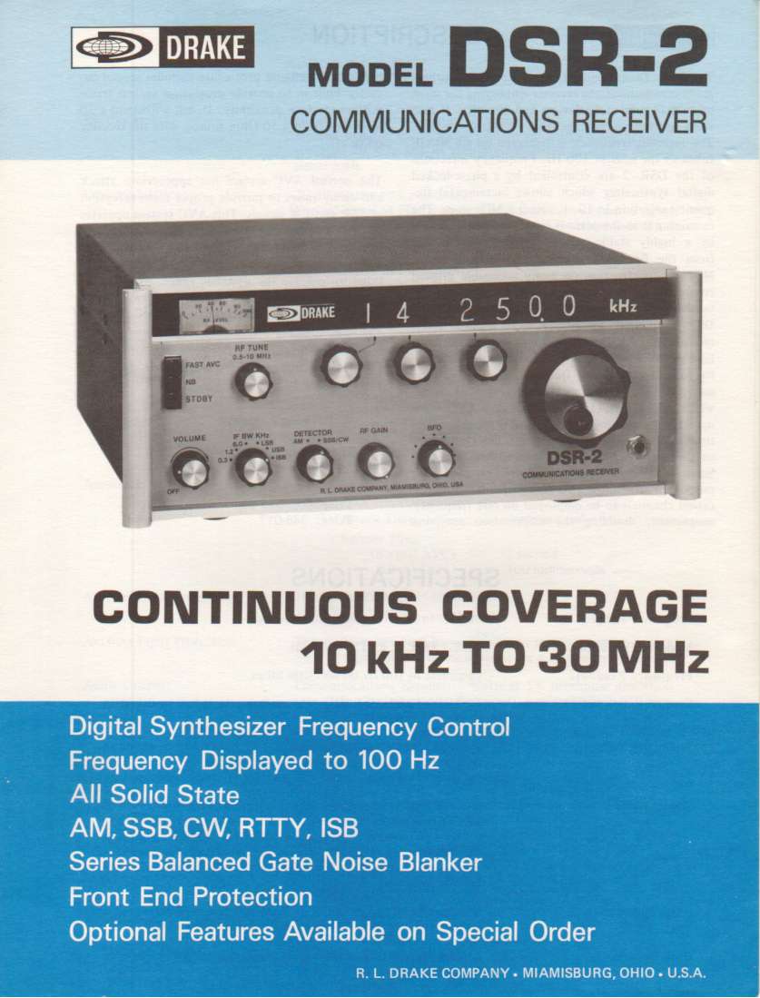 Drake DSR-2 Communications Receiver - Brochure