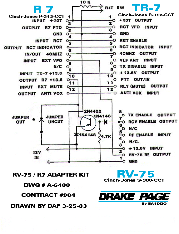 Drake R-7 - Adapter Kit for Connecting to TR-7