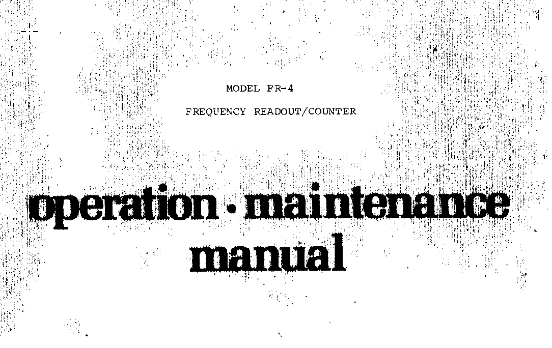 Drake FS-4 Frequency Synthesizer - Operation and Maintenance Manual
