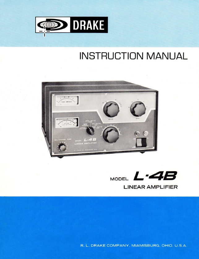 Drake L-4B Linear Amplifier - Instruction Manual 3