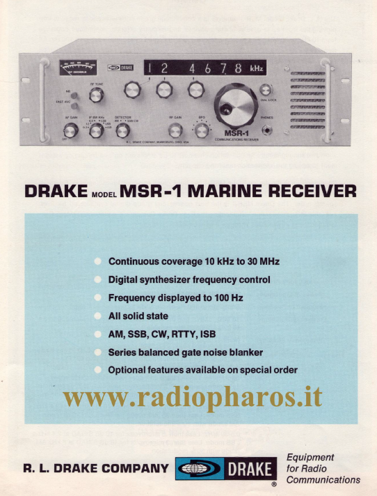 Drake MSR-1 Marine Receiver - Brochure