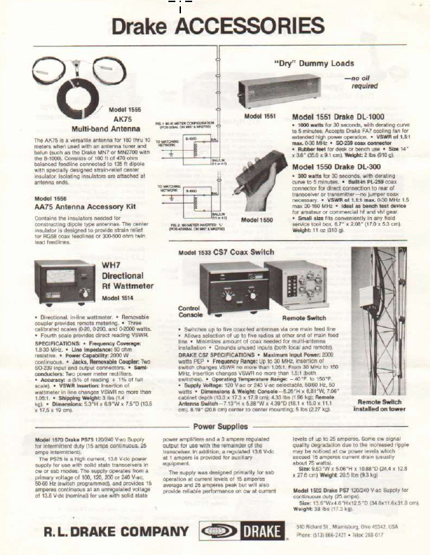 Drake 7 Line Accessory Brochure