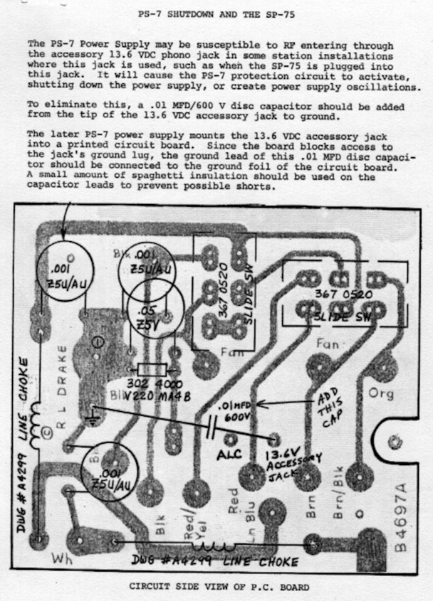 Drake Service Bulletin - PS-7 Shutdown with SP-75