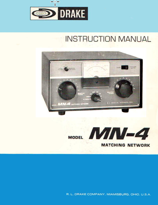 Drake MN-4 Matching Network - Instruction Manual 5