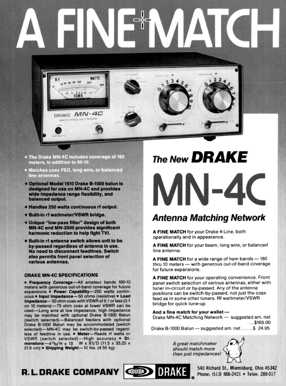 Drake MN-4C Matching Network - Advert
