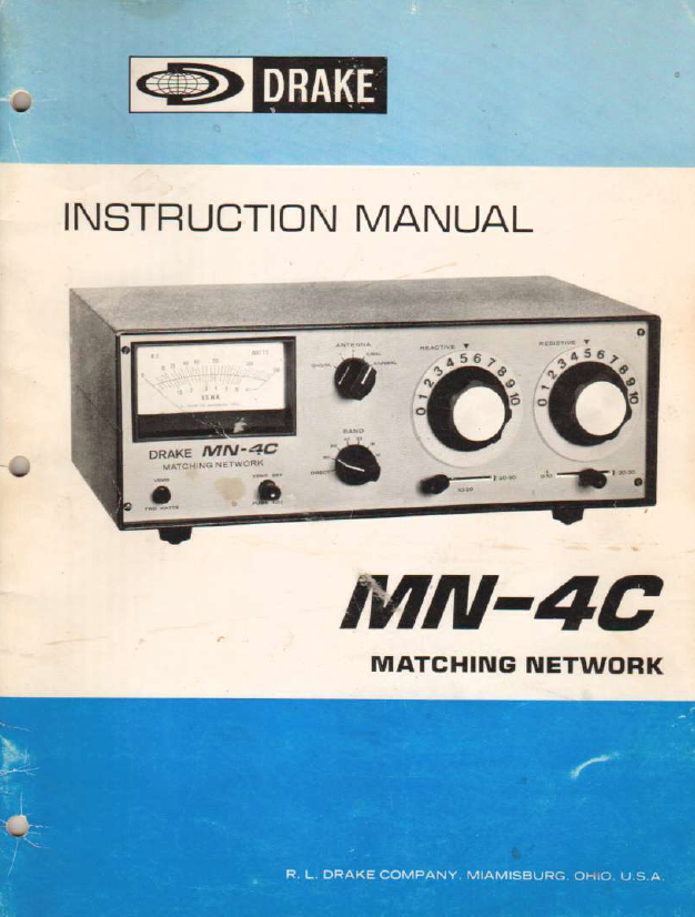 Drake MN-4C Matching Network - Instruction Manual 1