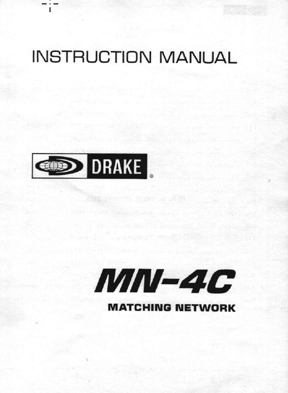 Drake MN-4C Matching Network - Instruction Manual 2