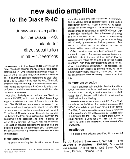 Drake R-4C - Sherwood Audio Amp Documentation from Sartori Associates 2