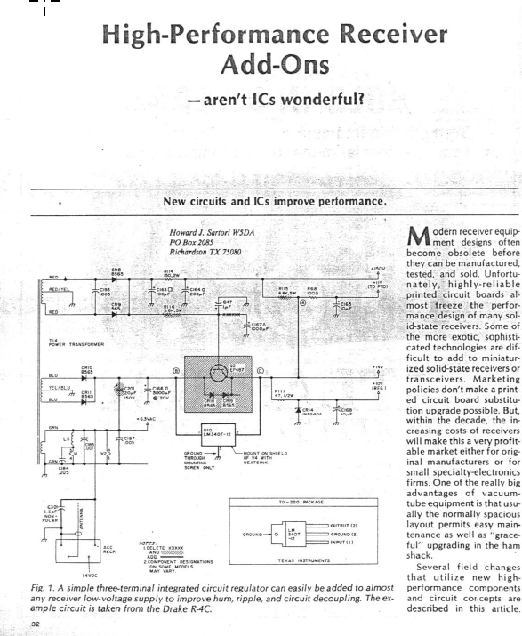Drake R-4C - Sartori Article about High Performance Receiver Add-ons