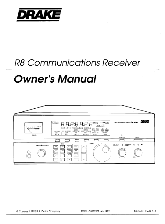 Drake R-8 - Owners Manual