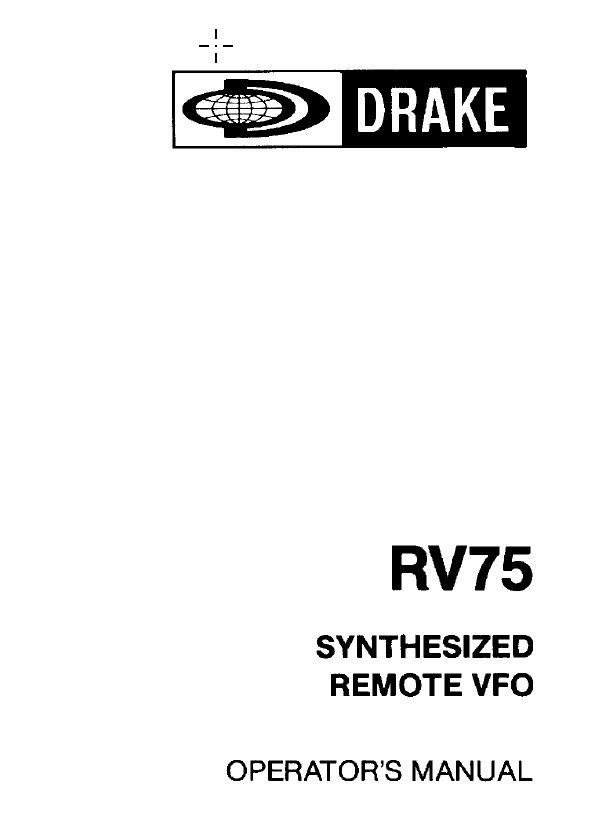 Drake RV-75 - Instruction Manual