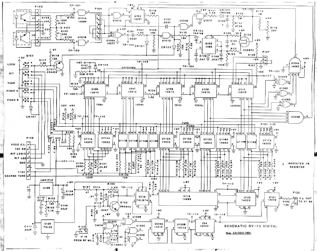 Drake RV-75 - Schematic Diagram Digital Board