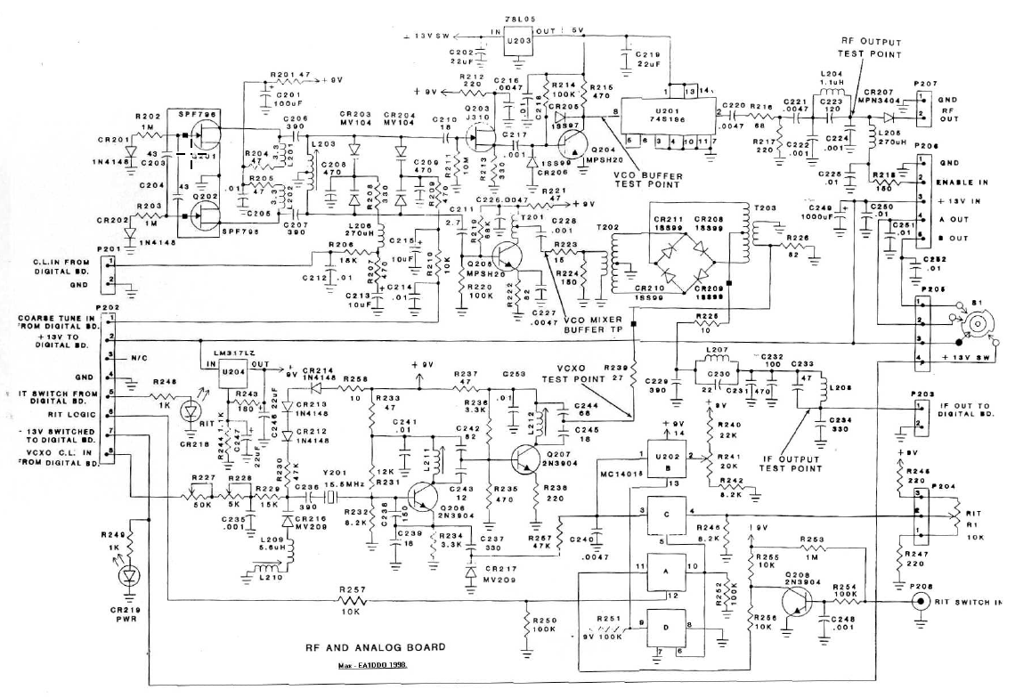 Drake RV-75 - Schematic Diagram RF and Analogue Board