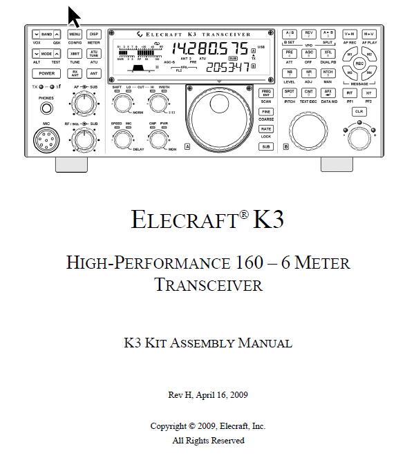 Elecraft K3 - Kit Assembly Manual - Rev. H (E740108)