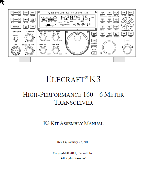 Elecraft K3 - Kit Assembly Manual - Rev. L4 (E740108)