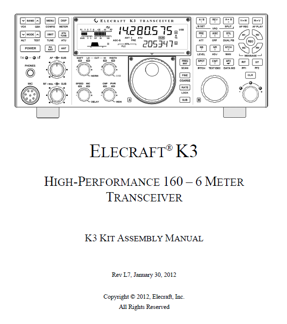 Elecraft K3 - Kit Assembly Manual - Rev. L7 (E740108)