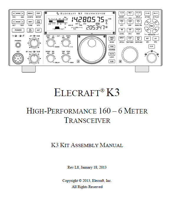 Elecraft K3 - Kit Assembly Manual - Rev. L8 (E740108)