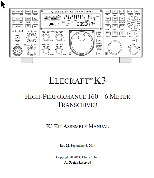 Elecraft K3 - Kit Assembly Manual - Rev. M(E740108)