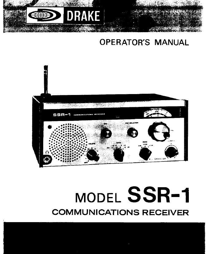 Drake SSR-1 - Instruction Manual