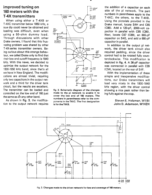 Drake T-4X - Improved Tuning on 160 Meters with the T-4X Transmitters
