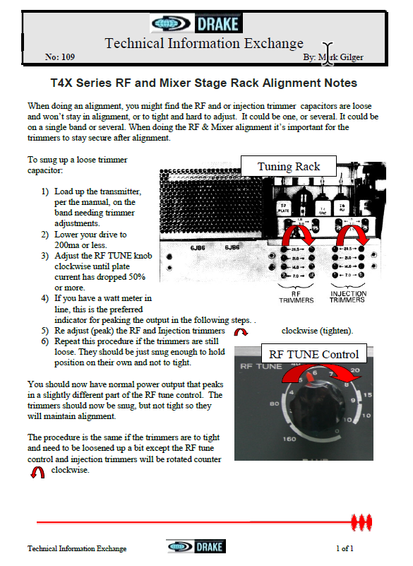 Drake T-4X - Series Alignment Notes