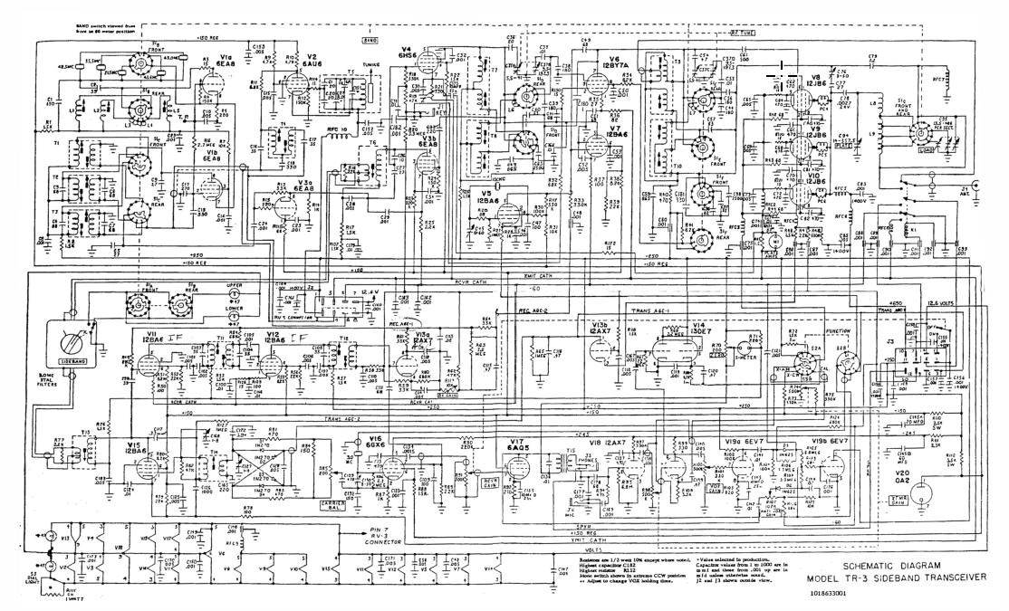 Drake TR-3 - Schematic Diagram (3001 and up)