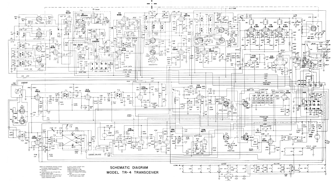 Drake TR-4 - Schematic Diagram (16050 and up)