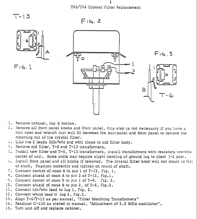 Drake TR-4 - Crystal Filter Replacement Guide