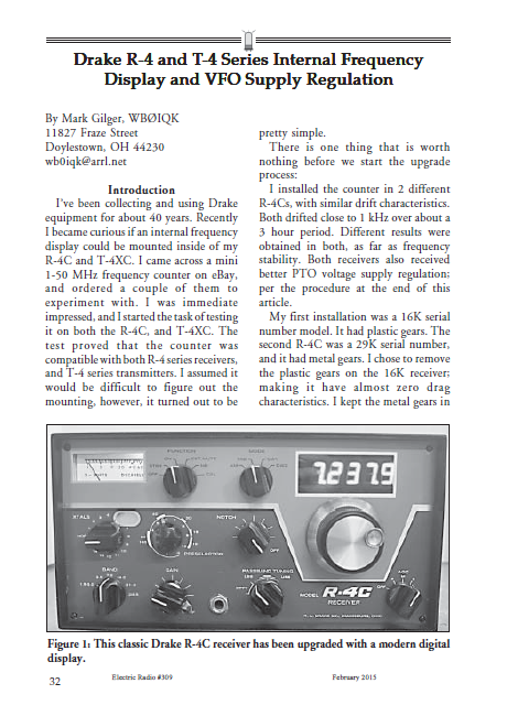 Drake TR-4C - Internal Digital Frequency Display (By Mark Gilger WBØIQK)