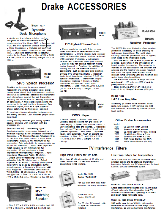 Drake 7-Line Accessories Brochure