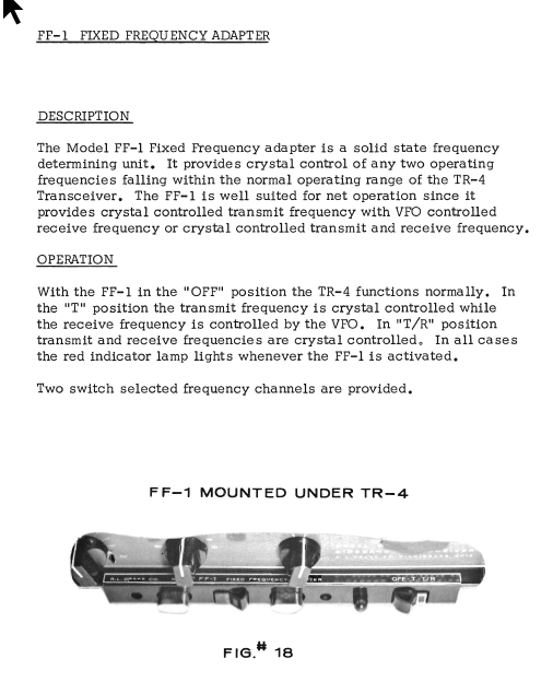 Drake FF-1 Fixed Frequency Adapter - Instruction Manual 1