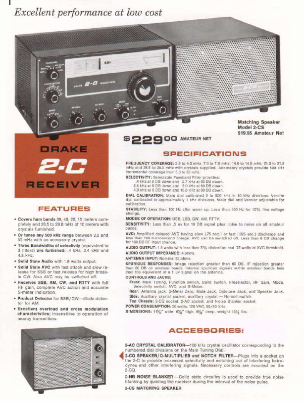 Drake 2-C Receiver - Brochure (Early Version)