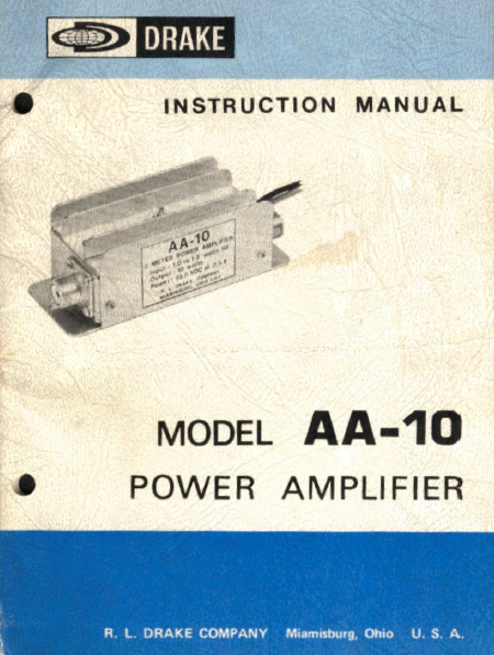 Drake AA-10 - Instruction Manual