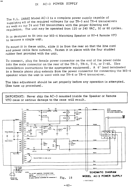 Drake AC-3 - Instruction Manual (Late Model)