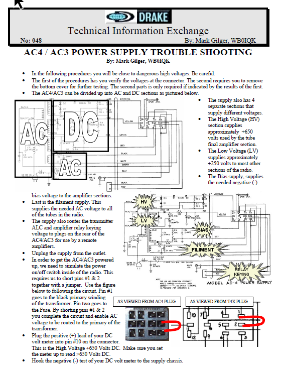 Drake AC-4 - Troubleshooting Guide by WB0IQK