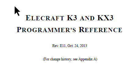 Elecraft K3 - Programmers Reference - Rev. E11