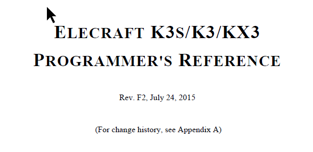 Elecraft K3 - Programmer's Reference - Rev. F2