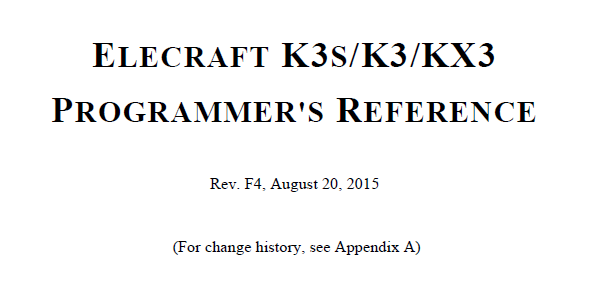 Elecraft K3 - Programmer's Reference - Rev. F4