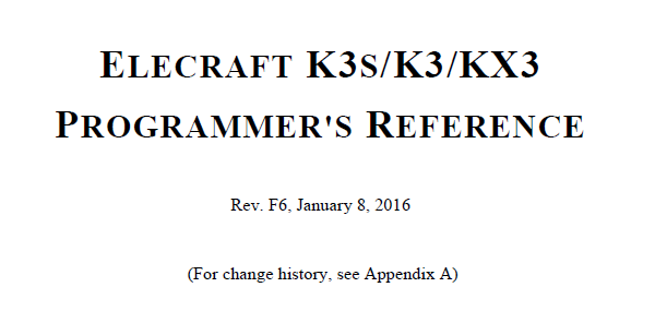 Elecraft K3 - Programmer's Reference - Rev. F6