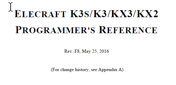 Elecraft K3 - Programmer's Reference - Rev. F8