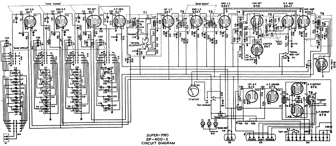 SP-400-X Super Pro Communications Receiver - Schematic Diagram